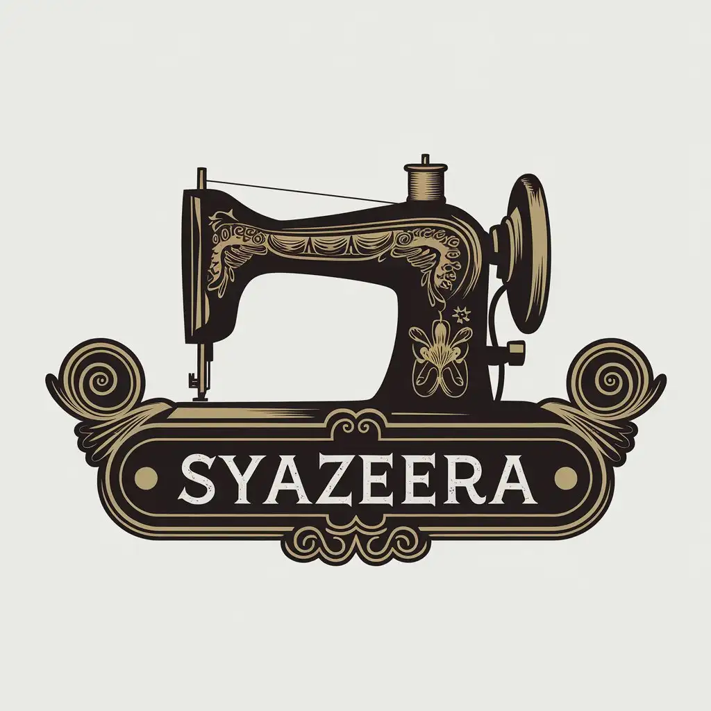 LOGO Design for Syazeera Sewing Machine with Clear Background