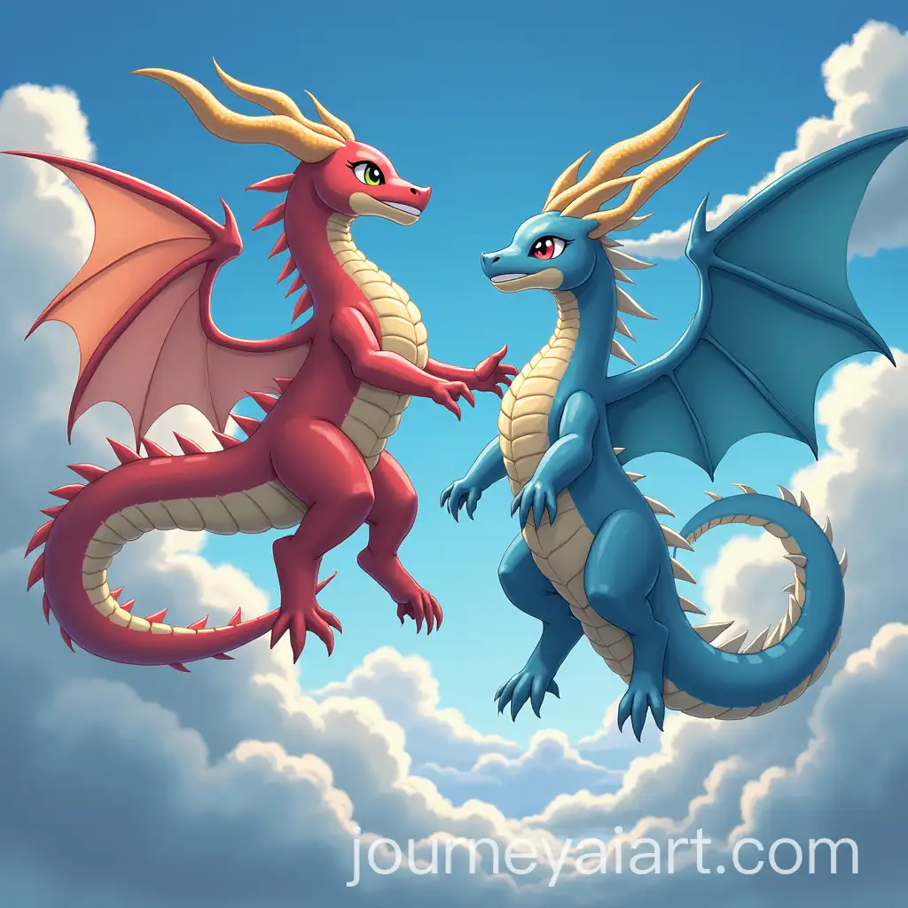 Dracolosse-and-Dracaufeu-Merging-to-Form-a-New-Pokemon-in-the-Sky