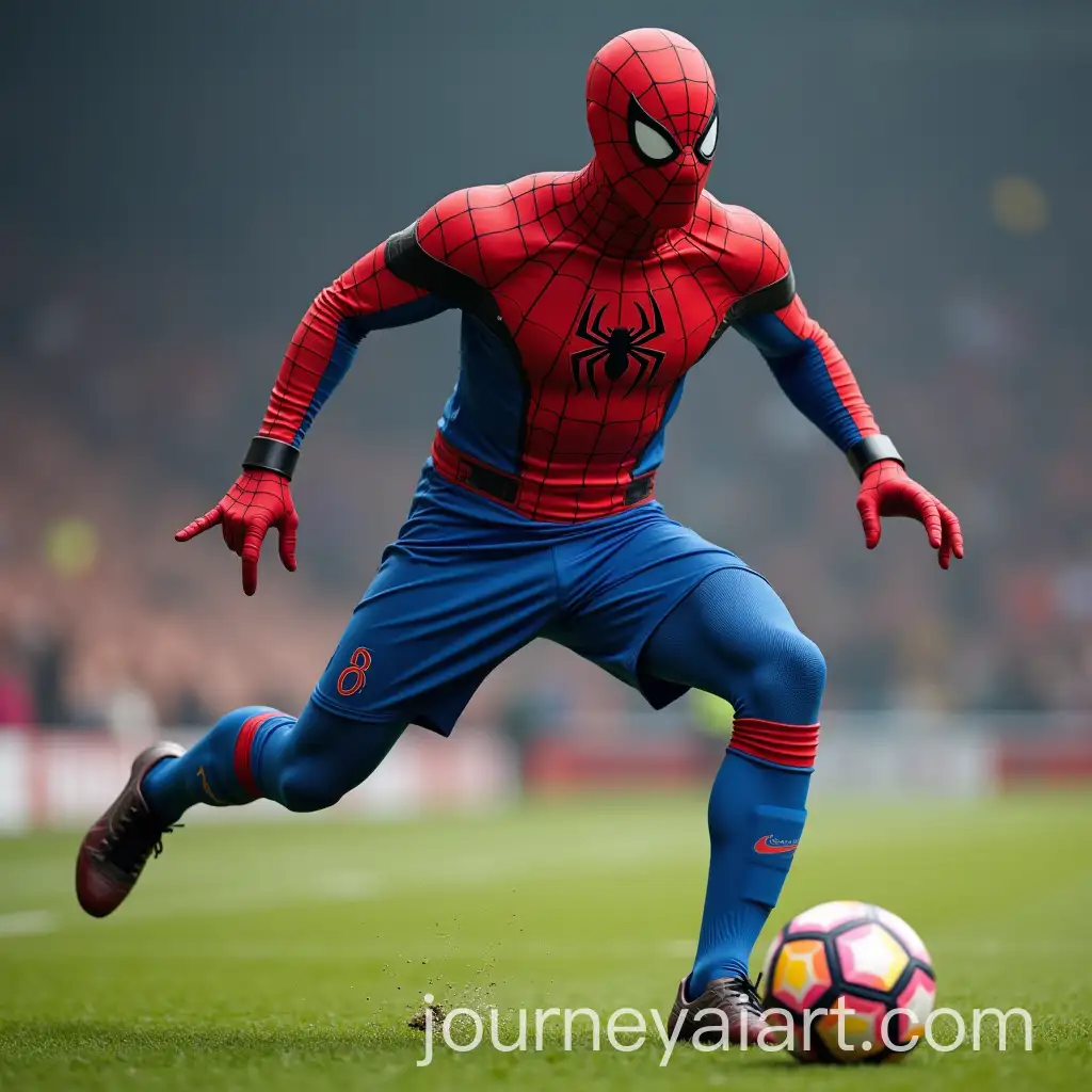 SpiderMan-Playing-Football-in-Action-on-the-Field
