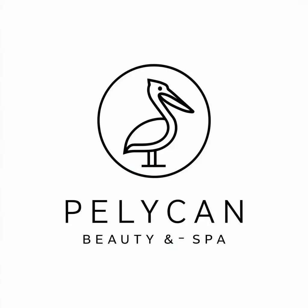 LOGO Design for Pelycan Pelican with Round Circle in Minimalist Style for Beauty and Spa Industry