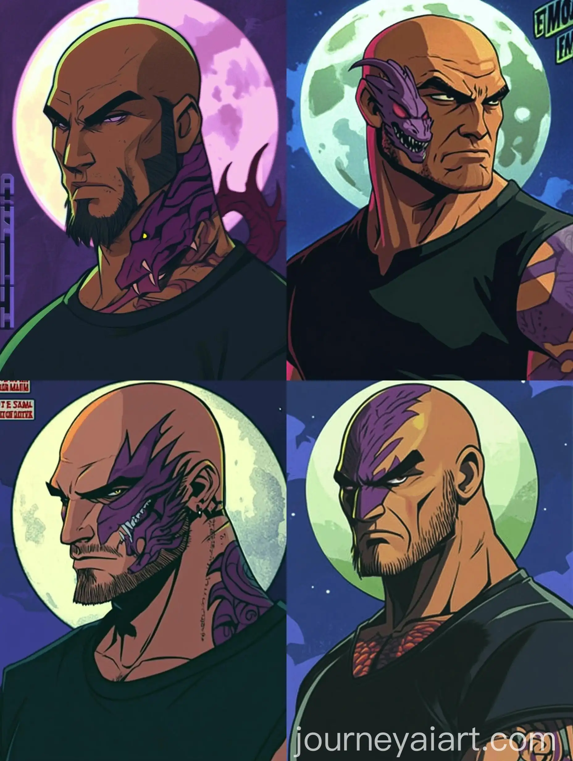 CloseUp-Portrait-of-a-Tattooed-Bandit-Against-Moonlit-Night-Sky