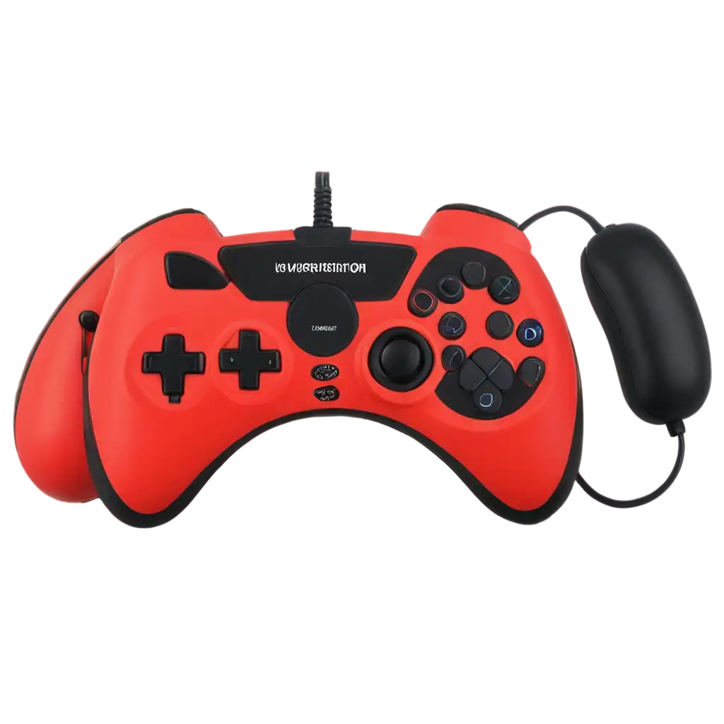 Red-and-Black-Game-Pad-PNG-Image-Enhance-Gaming-Interfaces-with-HighQuality-Visuals