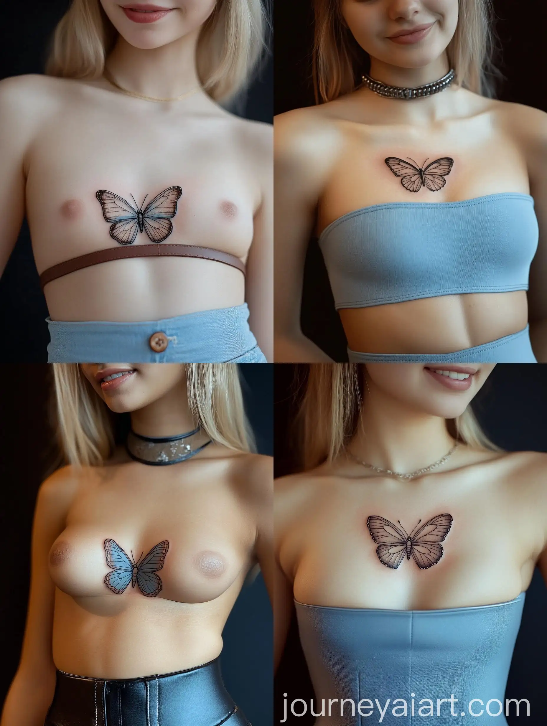 Girl-with-Beautiful-Butterfly-Tattoo-on-Lower-Abdomen