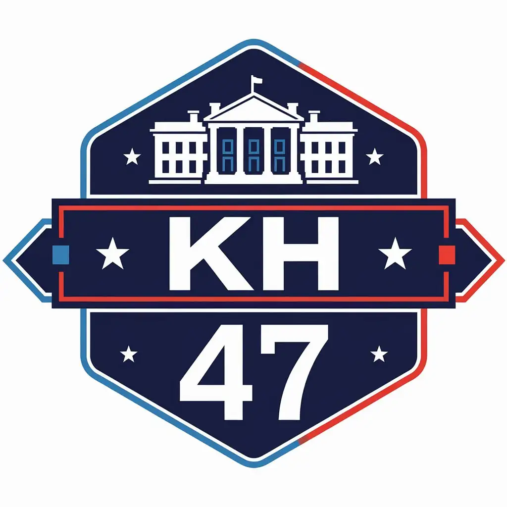 LOGO Design for KH 47 Vector Design Featuring the White House with Blue and Red Outline for Events Industry