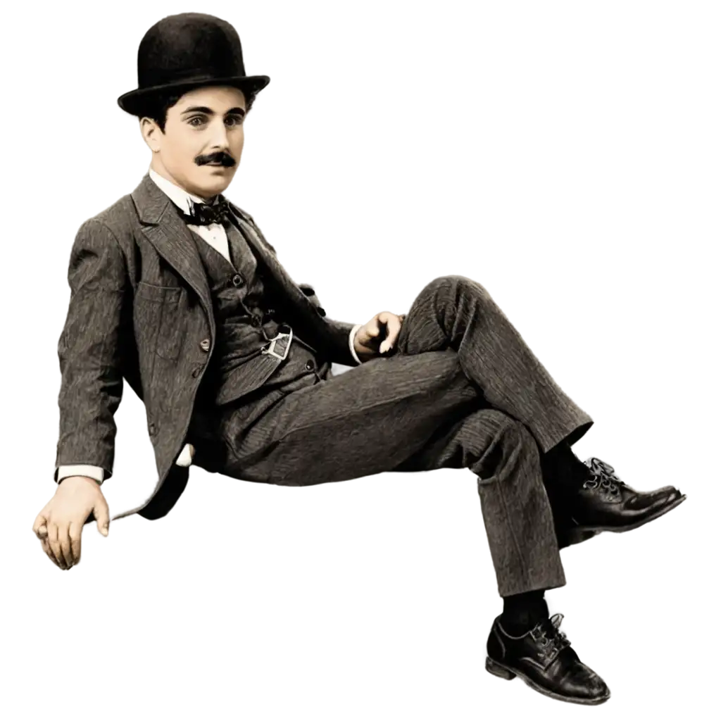 Charlie-Chaplin-Sitting-HighQuality-PNG-Image-for-Creative-Projects