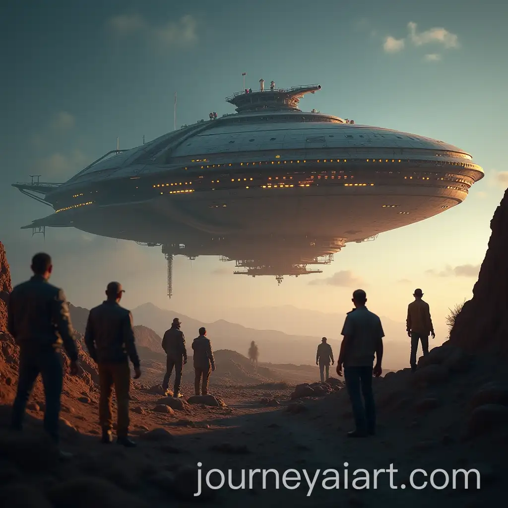 Alien-Spaceship-Descends-on-Earth-Captivating-Crowd-Witnesses-Extraterrestrial-Arrival
