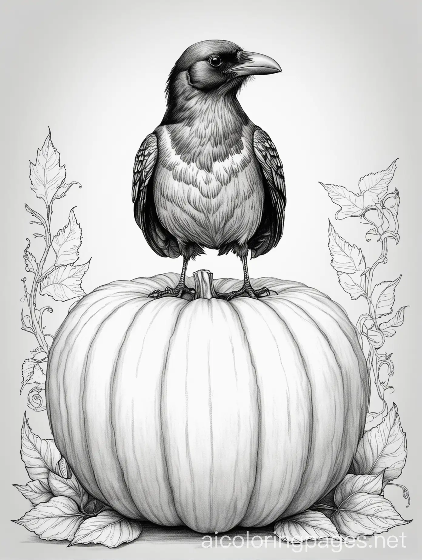 Crow-Perched-on-a-Pumpkin-Coloring-Page-for-Kids