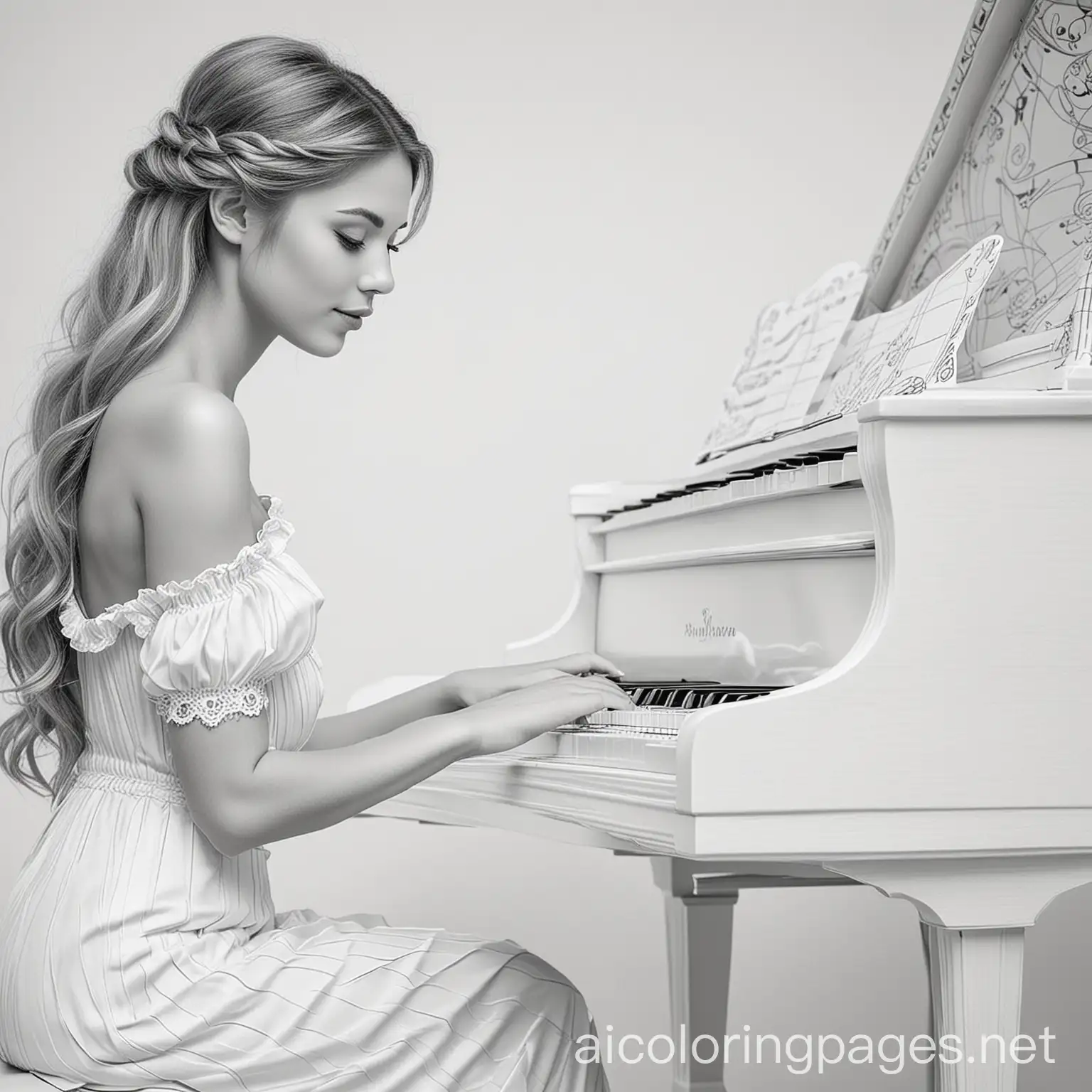 Beautiful-Woman-Playing-Dreamy-Piano-in-Joyful-Remembrance