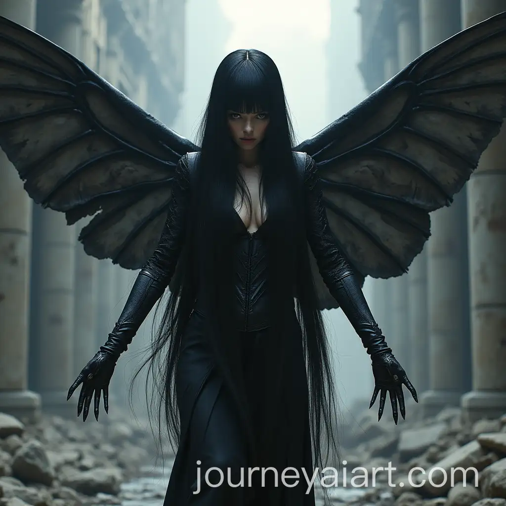 Goth-Girl-with-Moth-Wings-and-Floating-Debris-in-HR-Giger-Style