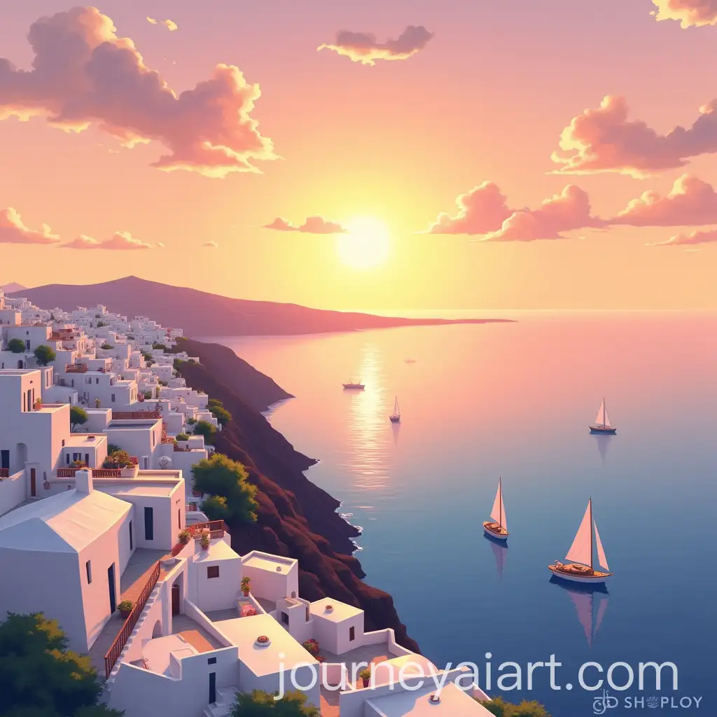 Anime-Style-Santorini-Sunset-Landscape-with-Whitewashed-Buildings-and-Sailboats
