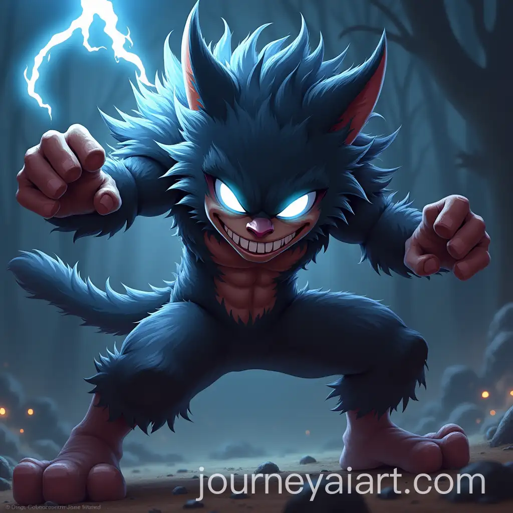 Aggressive-Anime-Character-in-Battle-Pose-with-Glowing-Eyes-and-Lightning