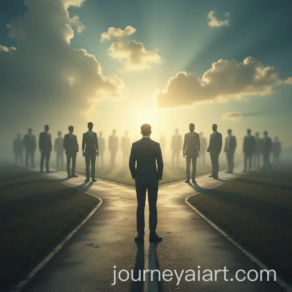 Man-at-a-Crossroads-Facing-Choices-of-Identity-and-Authenticity