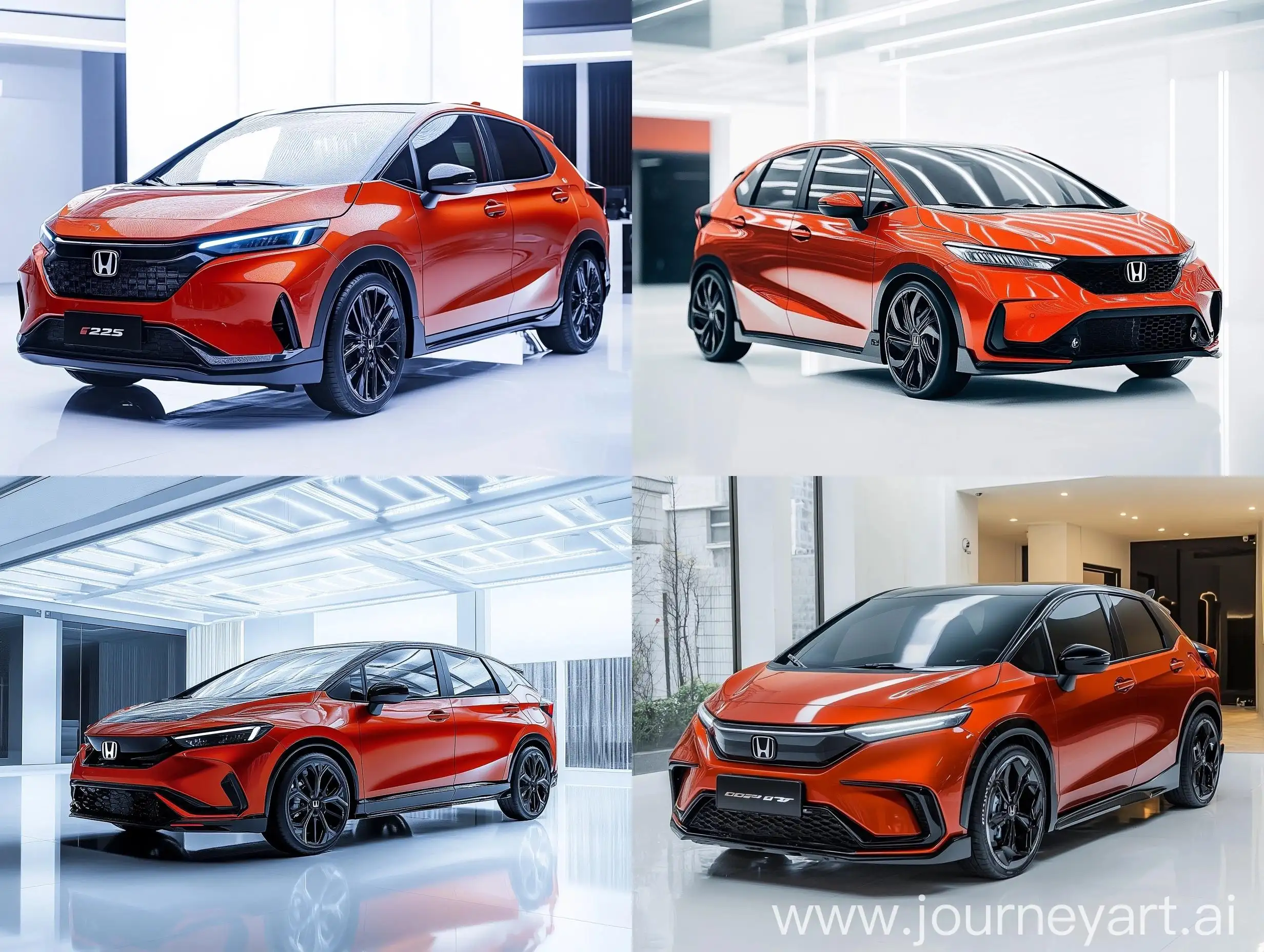 2025-Honda-Fit-Showcase-Sleek-Futuristic-Design-in-Orange-Metallic-with-Black-Accents