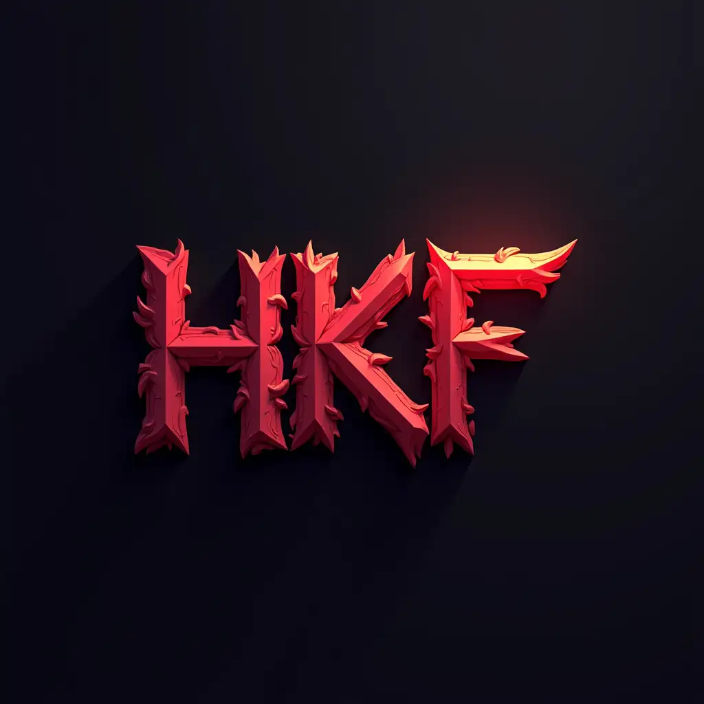 I want a logo with the name HKF for my youtube channel. In like it in 3D