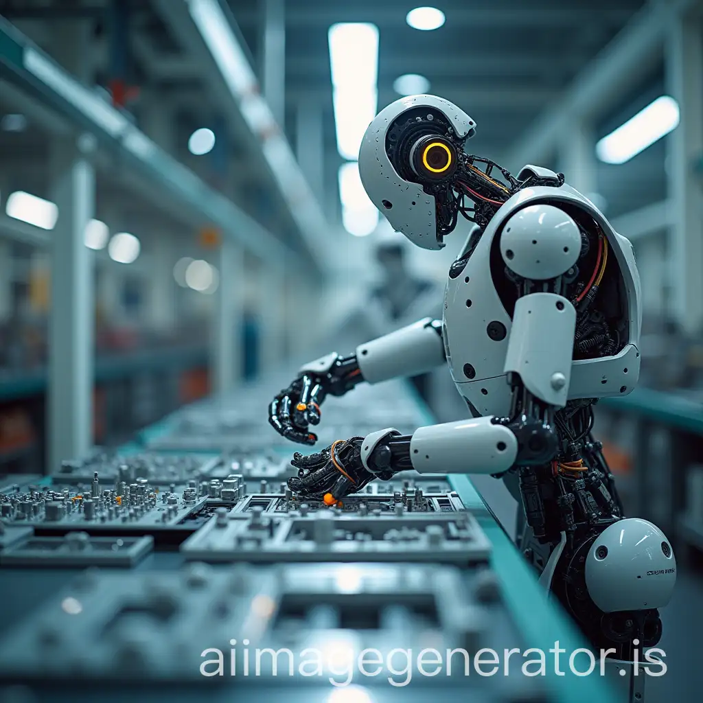 Robot-Assembling-Components-in-a-HighTech-Factory