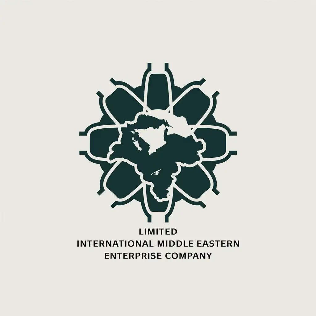 a vector logo design,with the text "limited international middle eastern enterprise company", main symbol:Middle East region map,Moderate,clear background