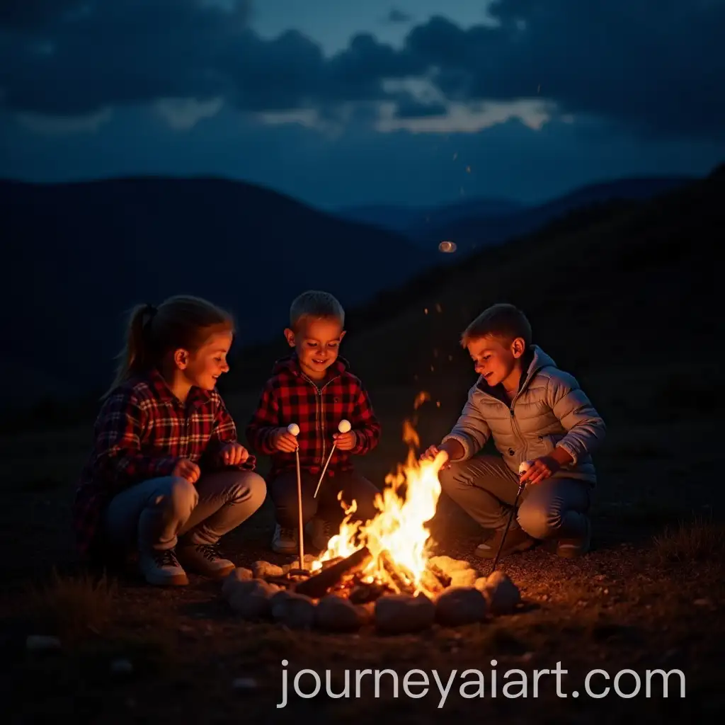 Children-Roasting-Marshmallows-at-Night-in-the-Carpathian-Mountains