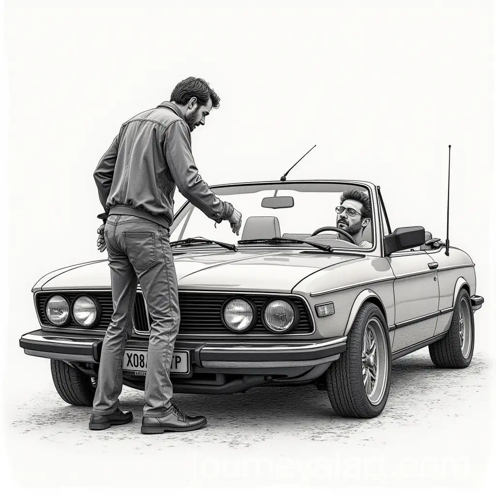 Dynamic-Action-Scene-of-Two-Cars-Crashing-with-a-Black-Man-and-BMW-Drawing