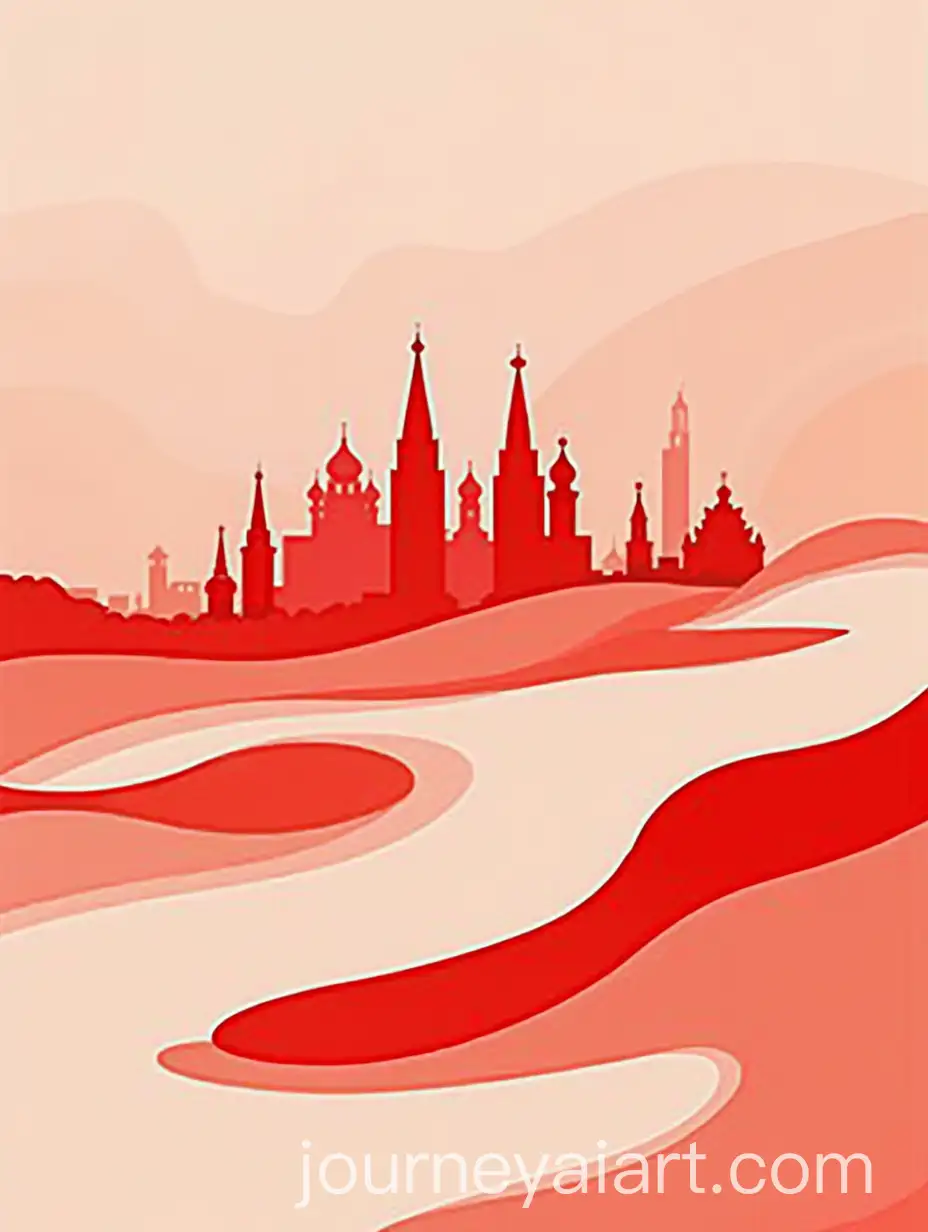 Abstract-Moscow-River-Design-with-Russian-Architecture-Elements