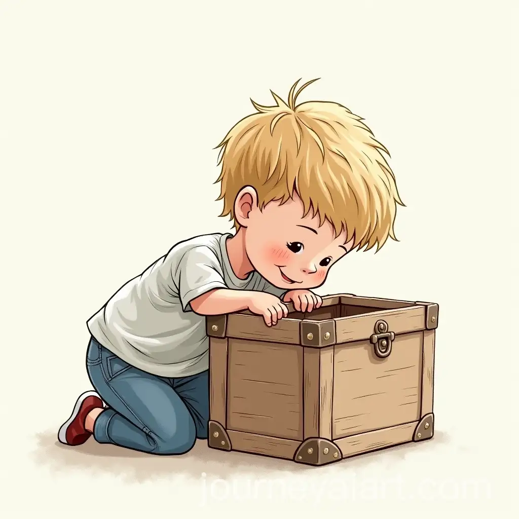 Little-Boy-Leaning-into-a-Chest-in-a-Cozy-Room