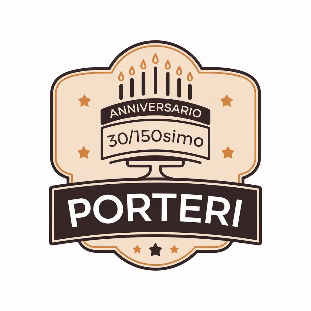 LOGO Design for Porteri Anniversario 30150esimo with Modern Typography for Restaurant Industry