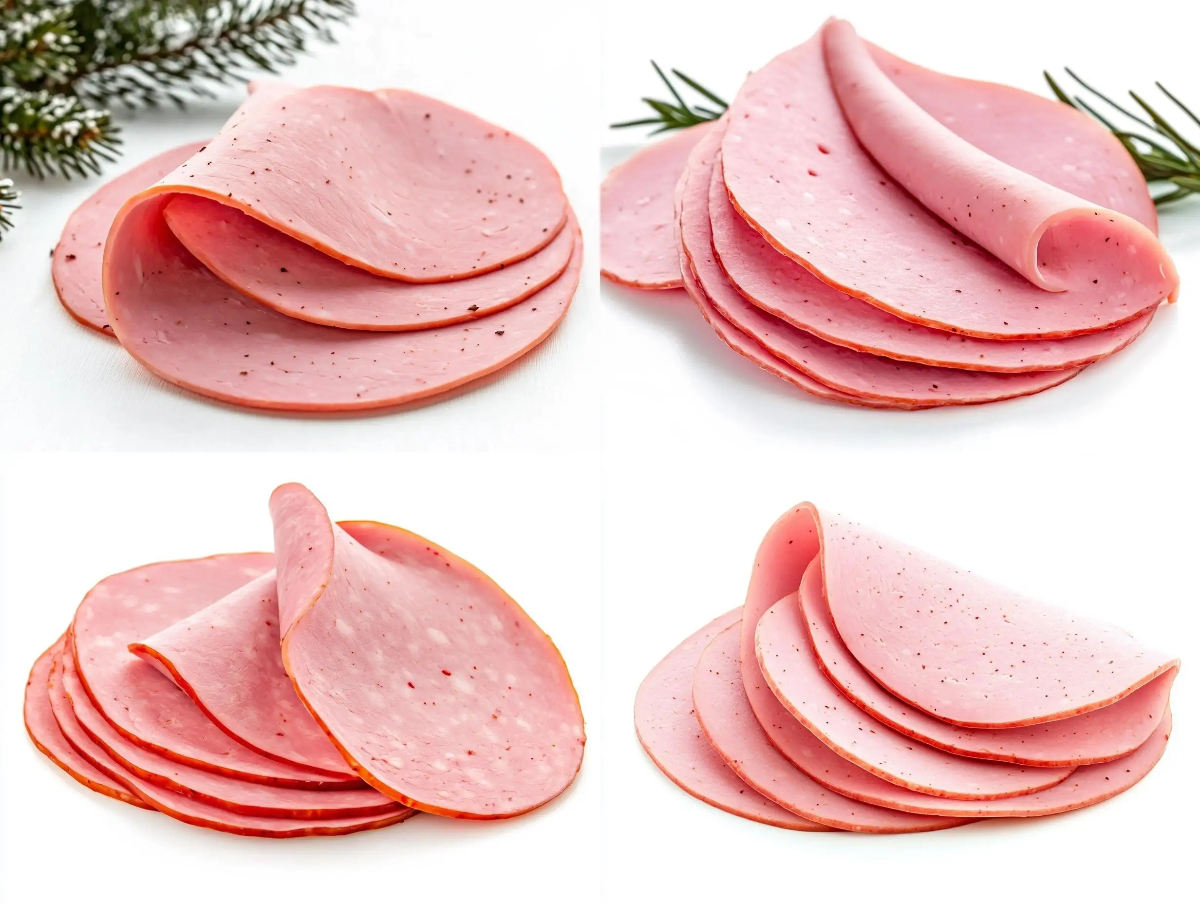 Christmas-Ham-Sausage-Slices-Isolated-on-White-Background