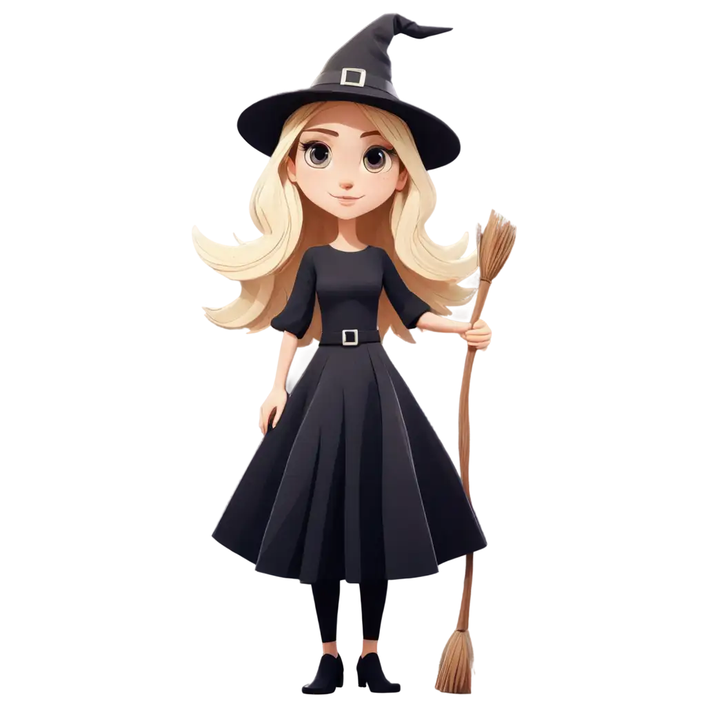 Thin-Girl-Witch-Cartoon-PNG-with-Blond-Hair-and-Black-Eyes-for-Creative-Projects