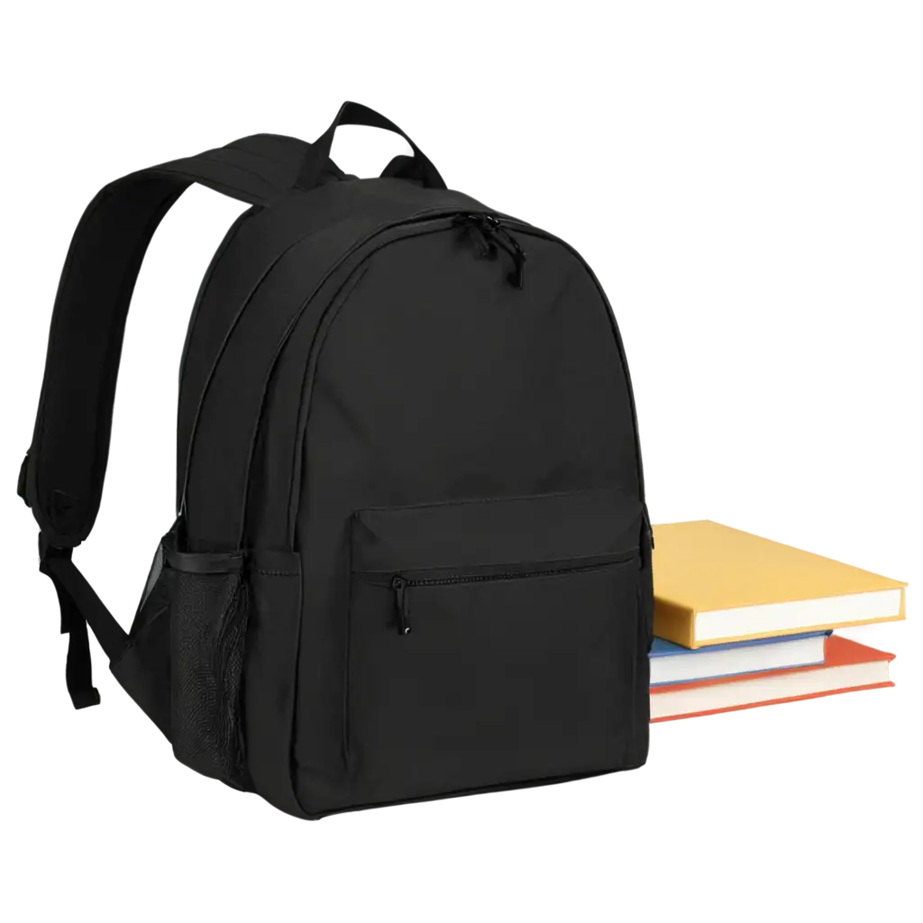 HighQuality-PNG-Image-of-a-School-Bag-and-Books-for-Educational-Use