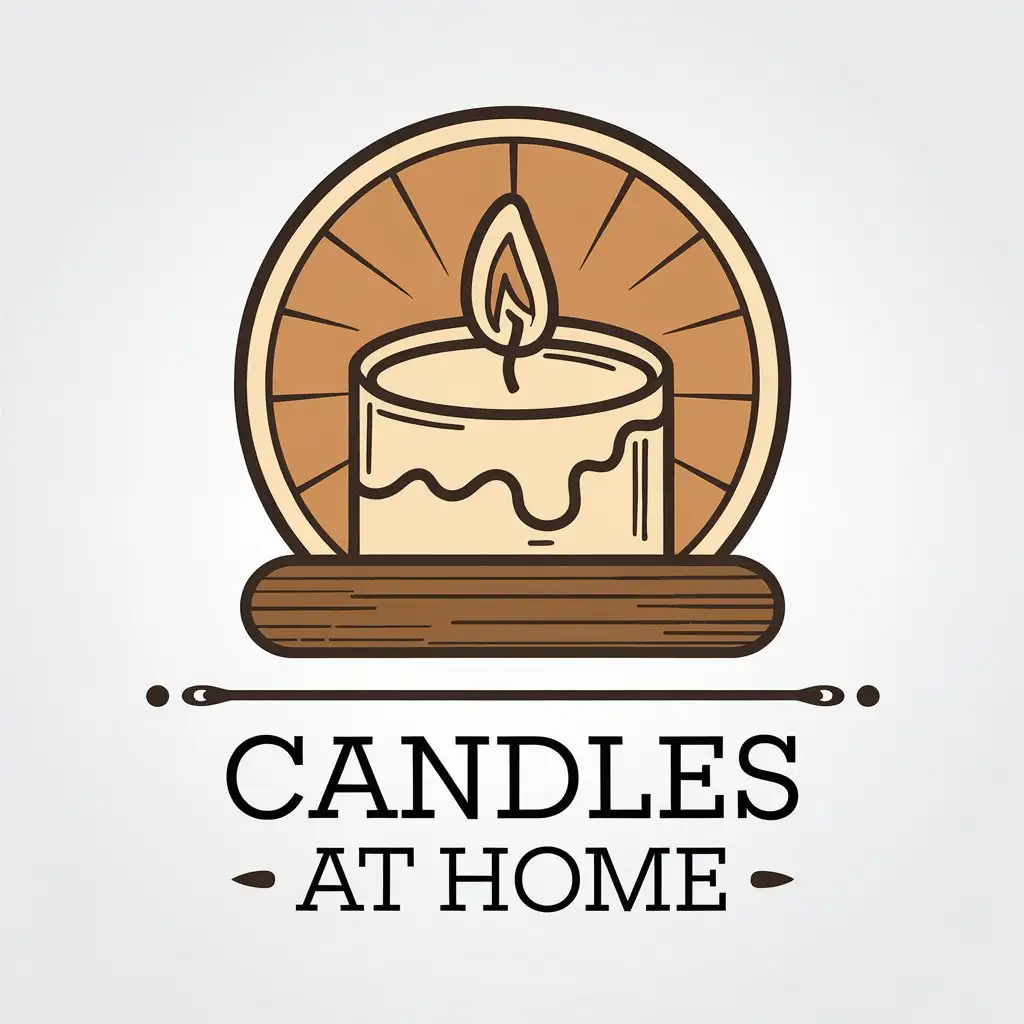 a vector logo design,with the text "candles at home", main symbol:candle,complex,be used in Others industry,clear background