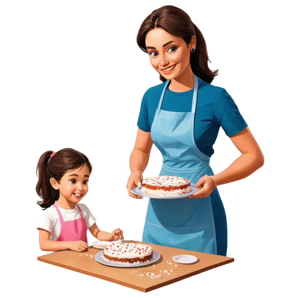 Kids-Making-Cake-with-Mama-Cartoon-PNG-Perfect-for-Fun-Family-and-Recipe-Illustrations