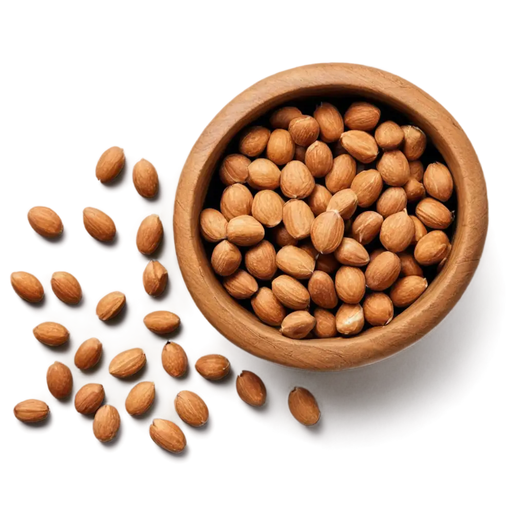 Nuts-in-Printed-Brown-Bowl-PNG-Image-for-HighQuality-Visual-Appeal