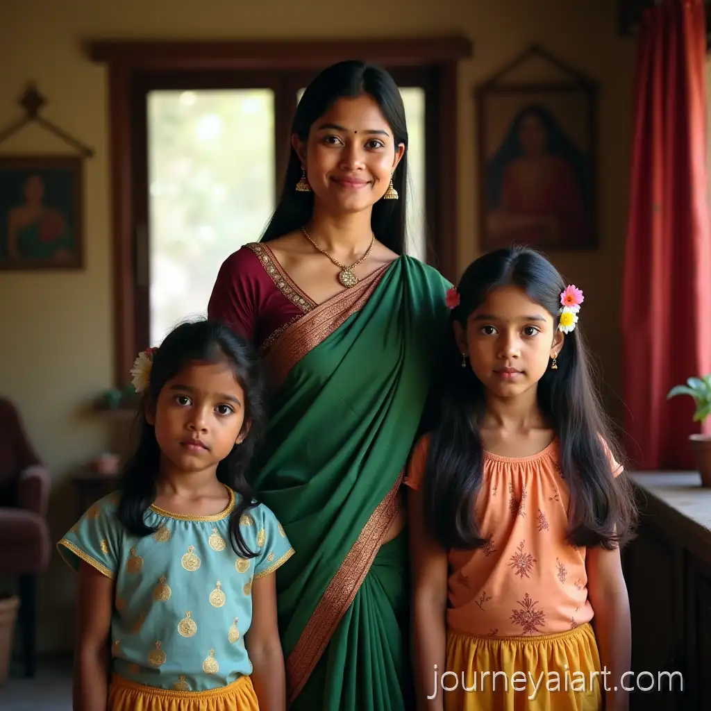 South-Asian-Family-Portrait-in-Traditional-Attire-withSouth-Asian-Family-Portrait-Cultural-Decor
