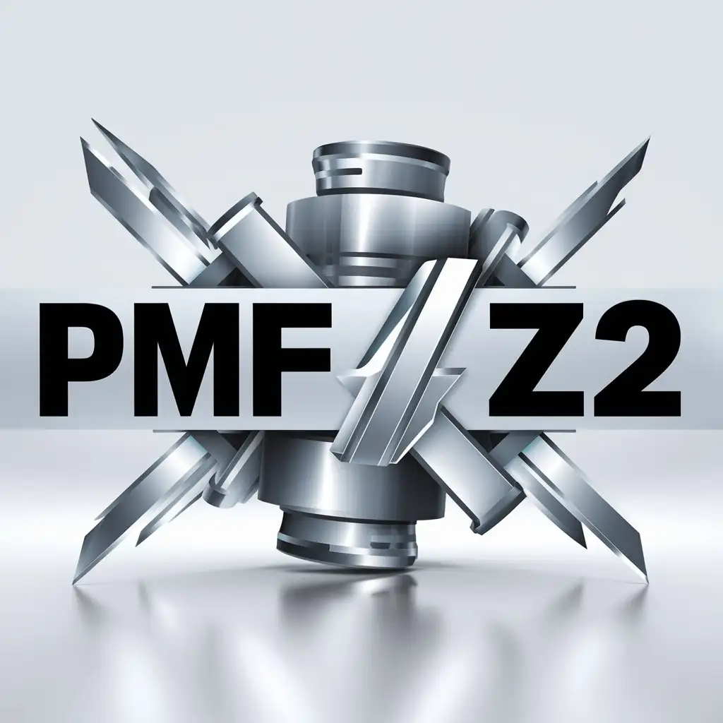 a logo design,with the text "PMF/Z2", main symbol:milling cutter,complex,be used in Technology industry,clear background