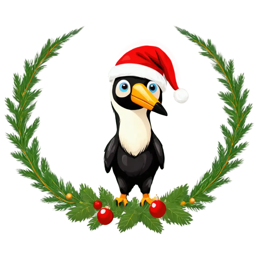 Festive-Toucan-with-Christmas-Wreath-and-Santa-Hat-PNG-Free-Clipart-for-Holiday-Designs