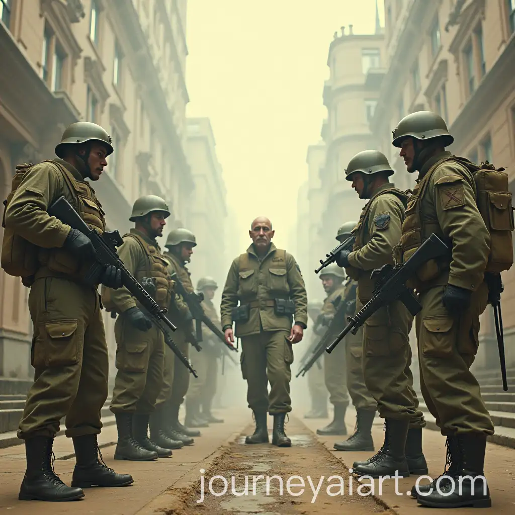 Miniature-Soldiers-Engaging-in-Battle-Against-a-Giant-Human