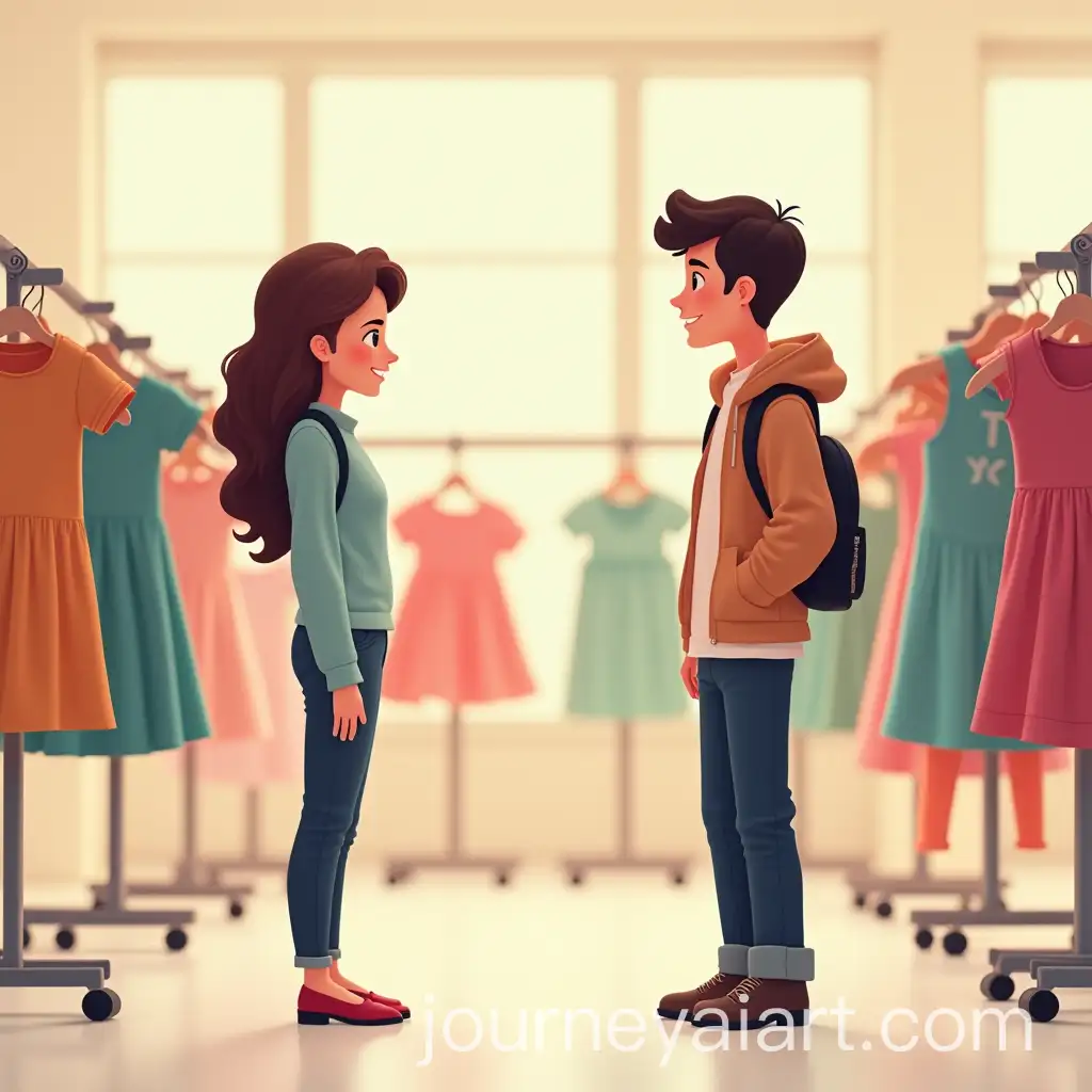 Teenager-and-Shop-Assistant-Conversation-in-Childrens-Clothing-Store