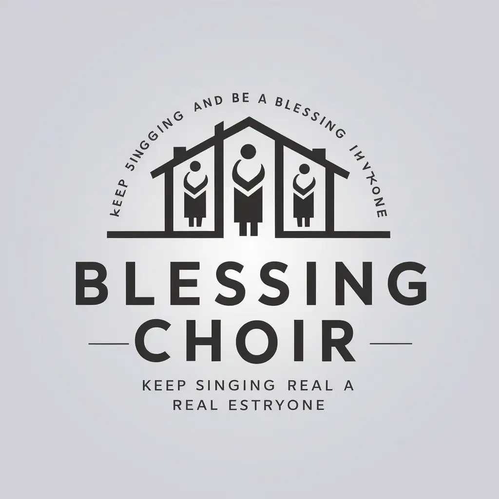 LOGO Design for Blessing Choir Inspiring Singing Symbol for Real Estate Industry