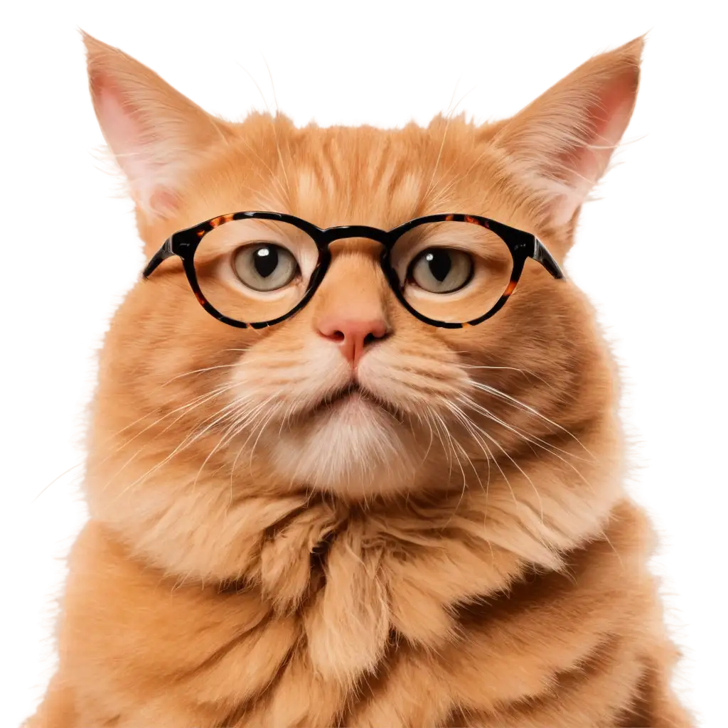 Ginger-Cat-Wearing-Glasses-PNG-Image-for-Creative-Projects-and-Digital-Design