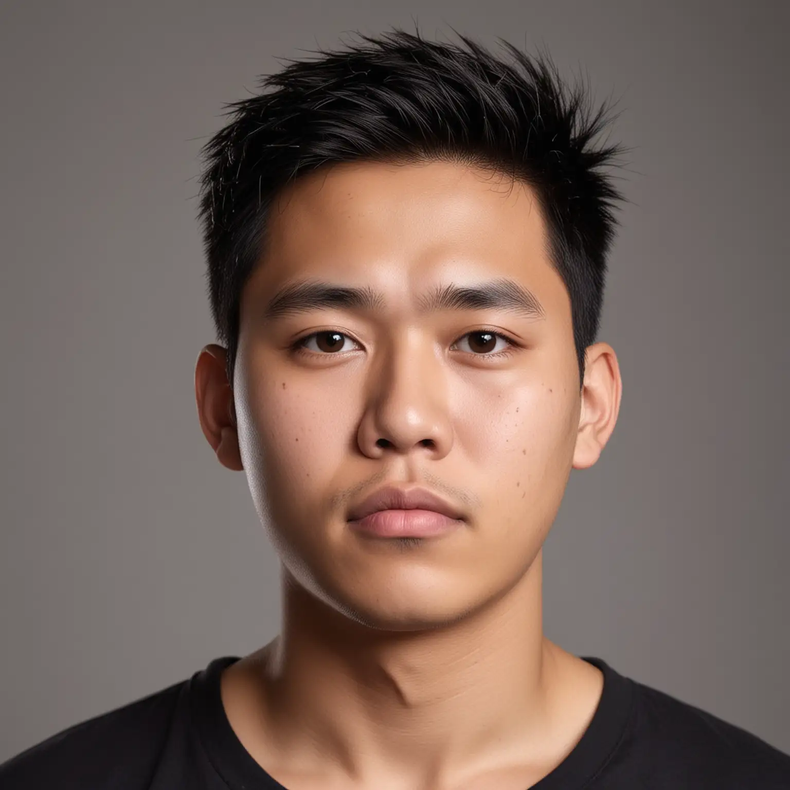 CloseUp-Passport-Photo-of-a-20YearOld-Filipino-Man-in-Black-TShirt