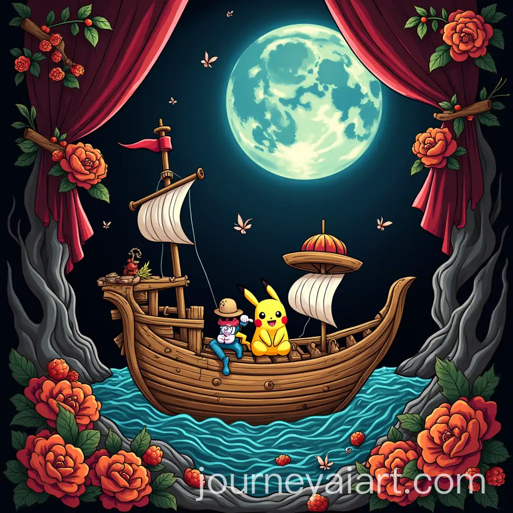 Day-of-the-Dead-Altar-Honoring-a-Dota-2-and-Pokmon-Fan-with-a-One-Piece-Style-Boat