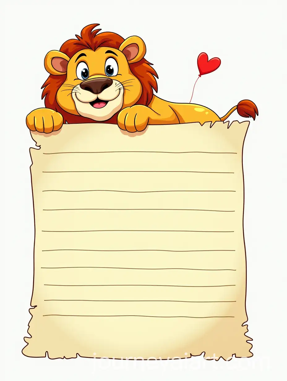 Cartoon-Letter-with-Block-Letters-Saying-Hello-from-Lion-Alex