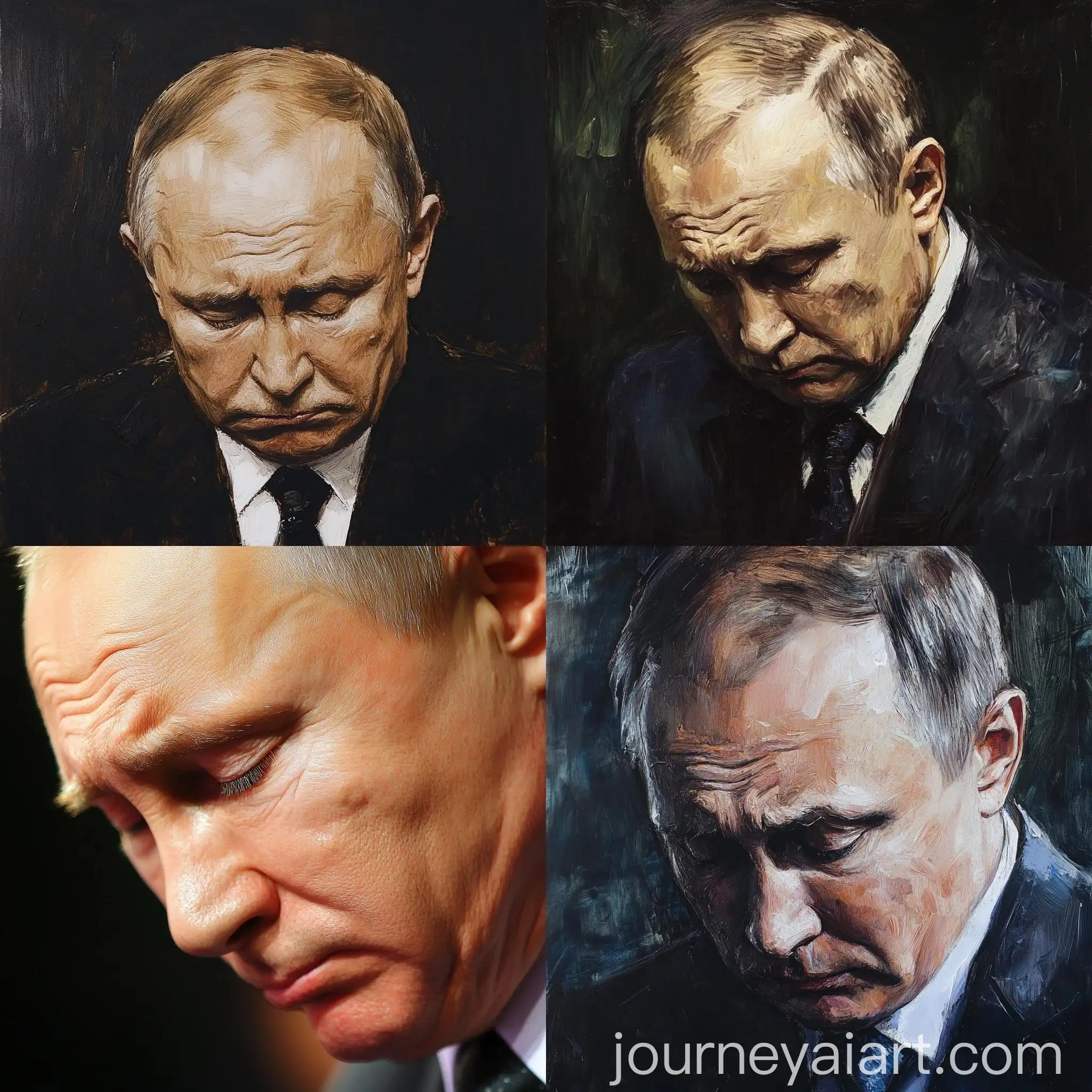 Vladimir-Putin-Weeps-in-Monochrome-Portrait