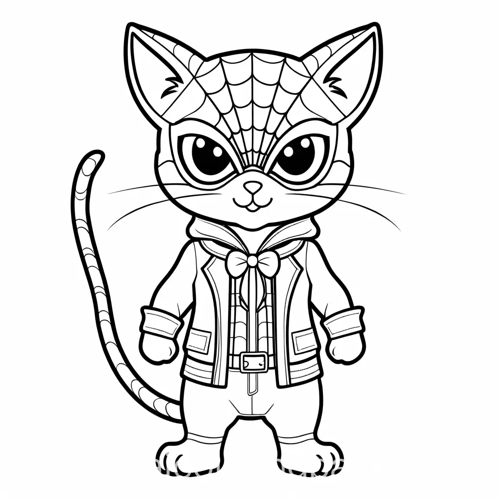 Spiderman-in-Cat-Costume-for-Halloween-Coloring-Page