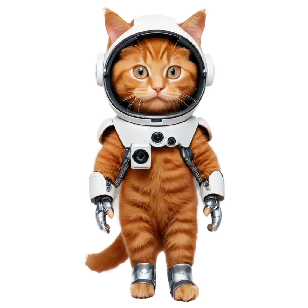 CutePNG-Image-SEO-Strategy-Ginger-Cat-Dressed-as-a-Robot-with-Space-Helmet-PNG-Image-with-Transparent-Background