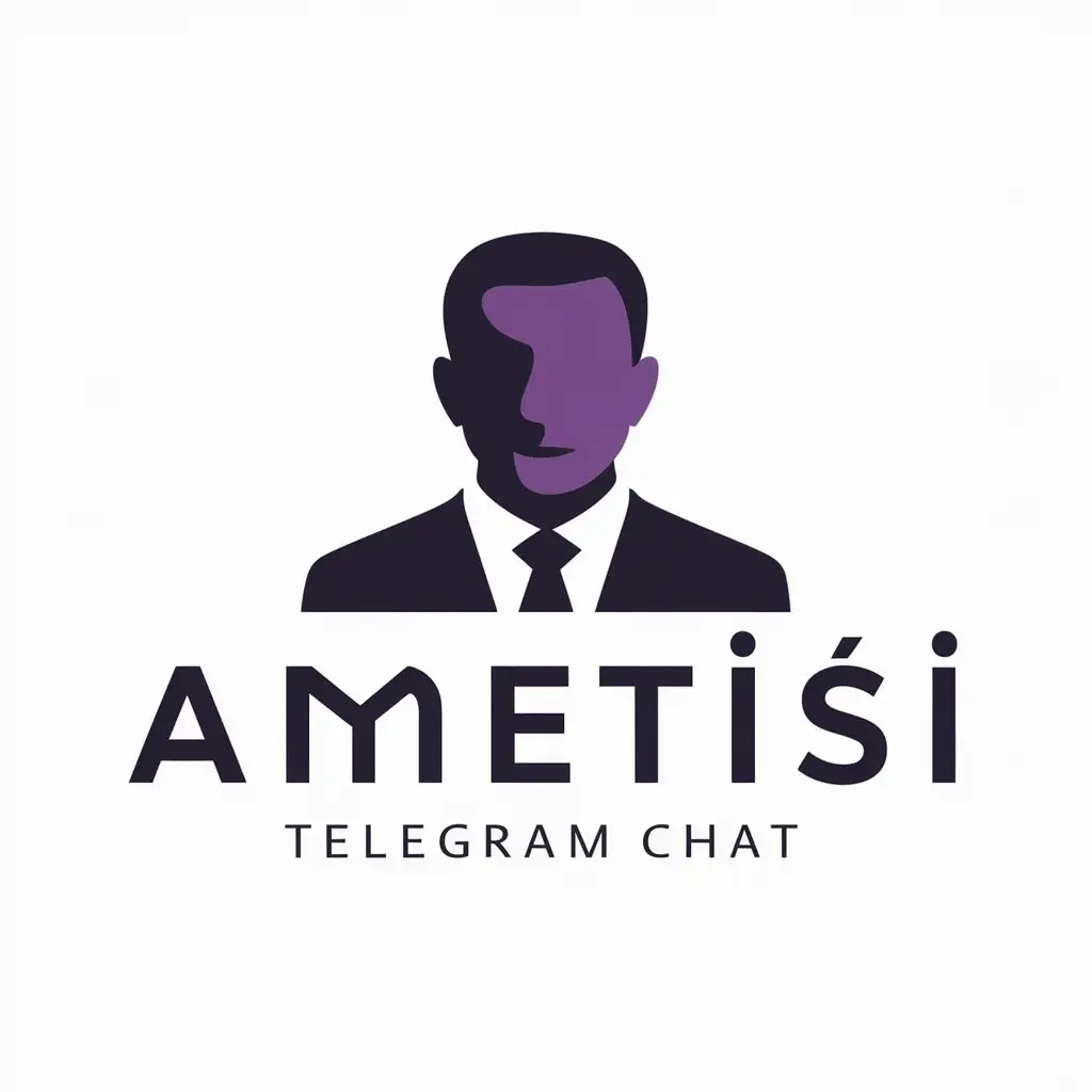 LOGO-Design-For-Ametisi-Telegram-Chat-PurpleBlack-Man-on-Clear-Background