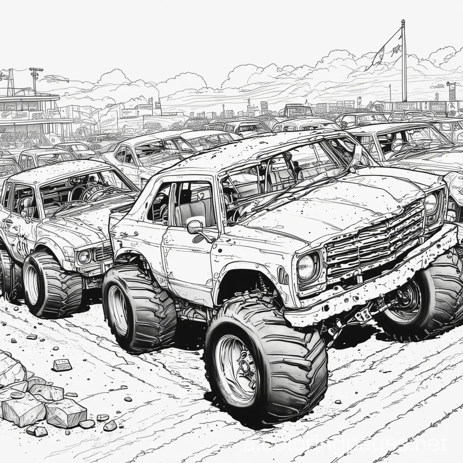 Demolition-Derby-Coloring-Page-for-Kids