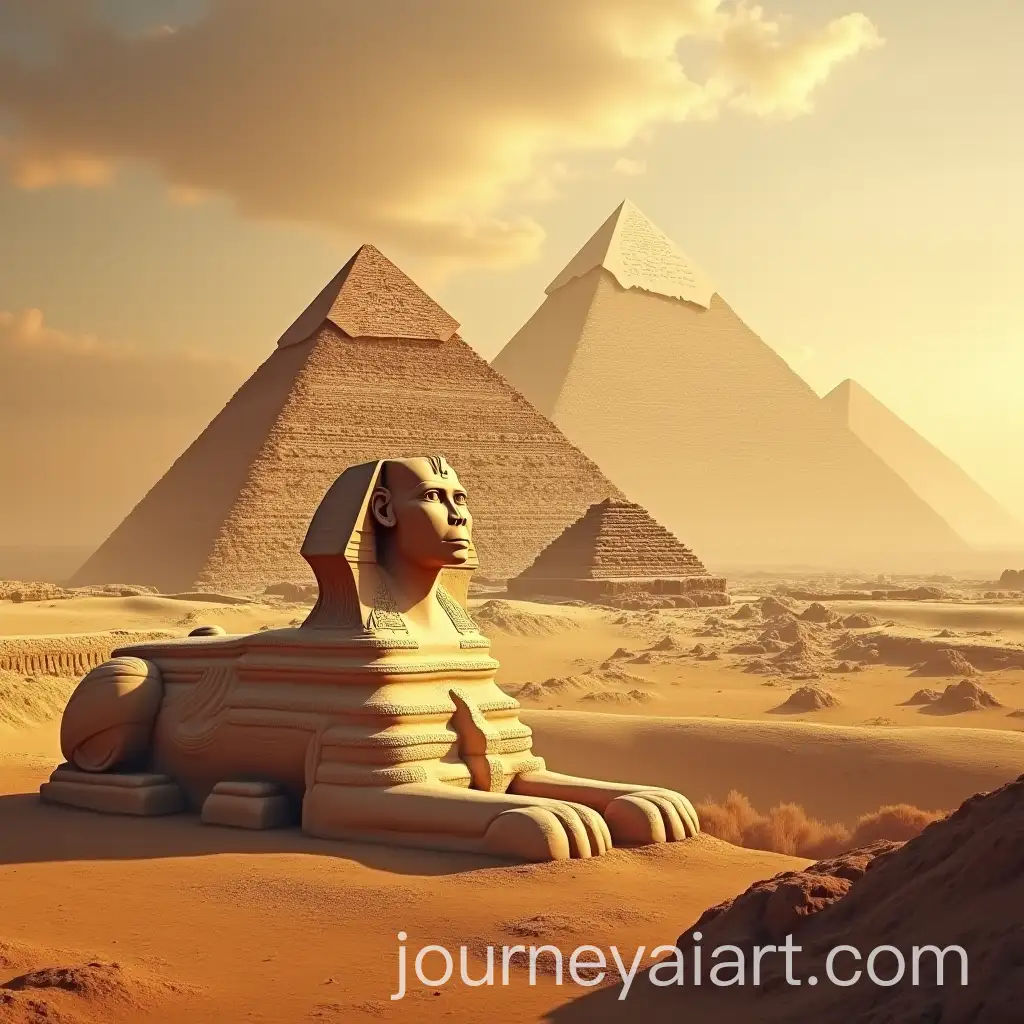Majestic-Pyramids-of-Egypt-and-the-Sphinx-in-a-Dreamlike-Landscape