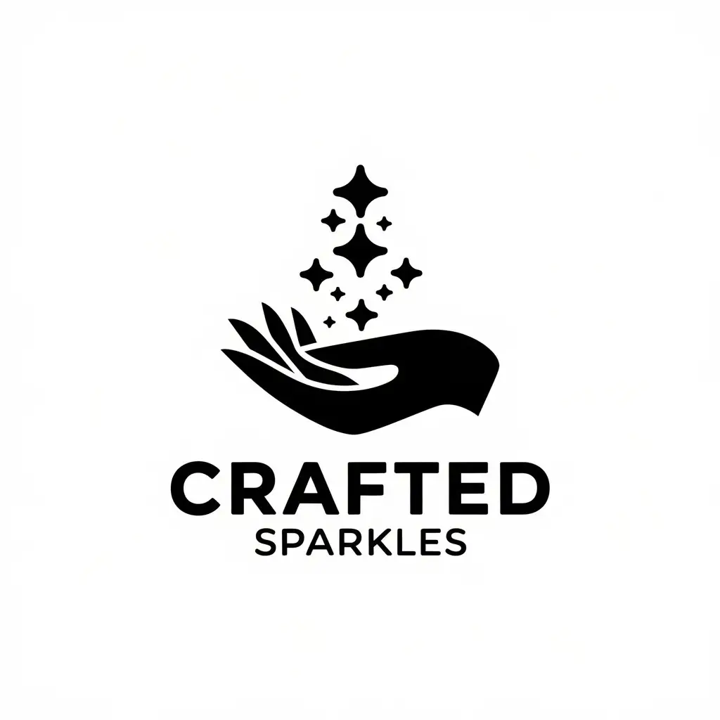 a vector logo design,with the text "Crafted sparkles", main symbol:Decorations by hand,Moderate,be used in Decorations by hand industry,clear background