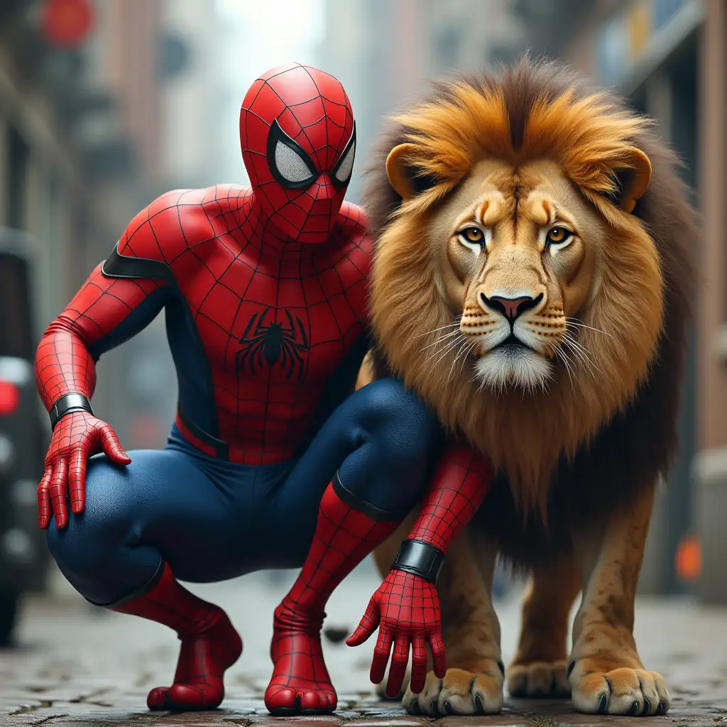 Spider man + lion