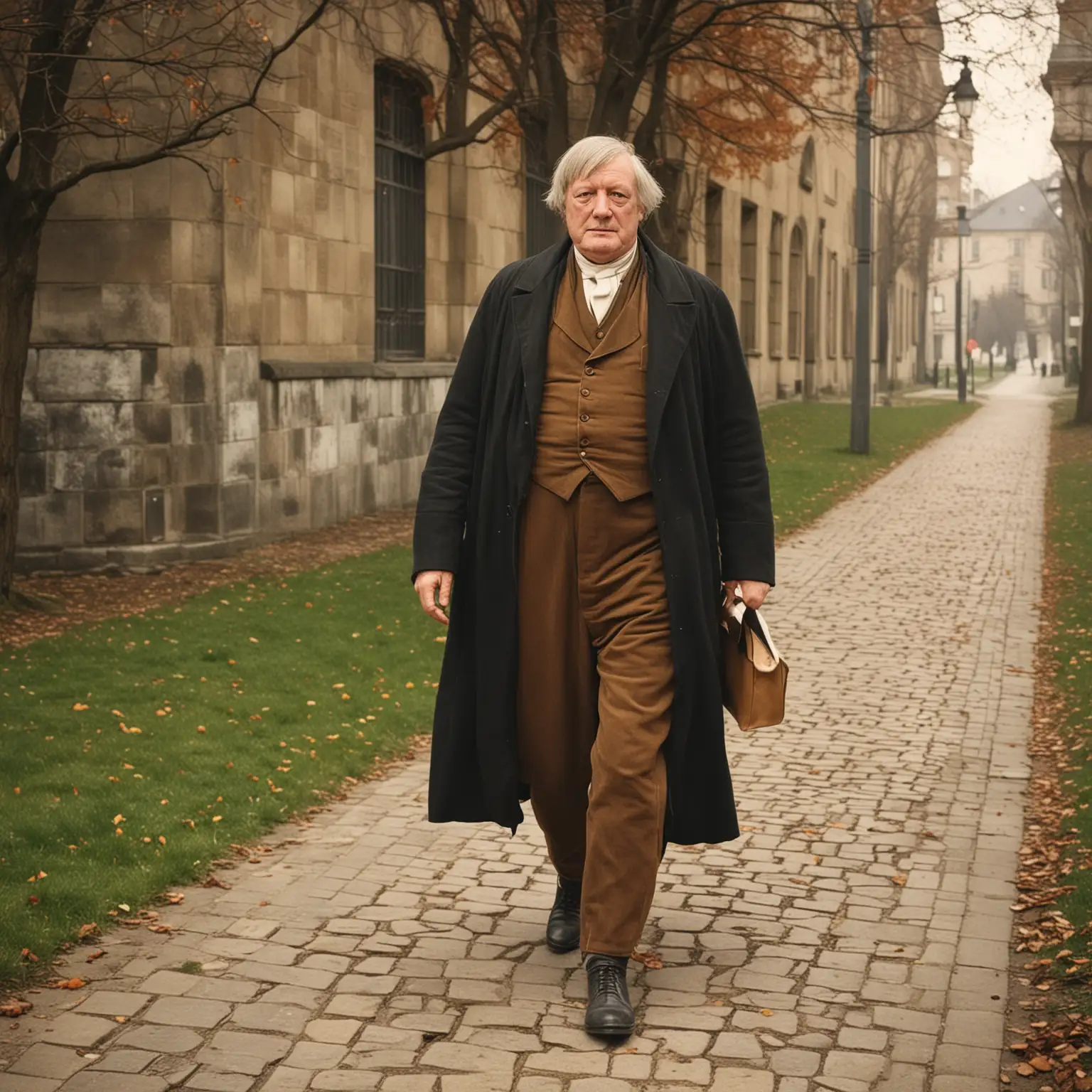 G.W.F.  Hegel walking towards the university